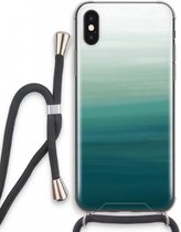 Case Company® - Hoesje met koord geschikt voor iPhone XS hoesje met Koord - Ocean - Telefoonhoesje met Zwart Koord - Extra Bescherming aan alle Kanten en Over de Schermrand