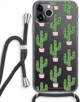 Case Company® - Hoesje met koord geschikt voor iPhone 11 Pro hoesje met Koord - Cactus Lover - Telefoonhoesje met Zwart Koord - Extra Bescherming aan alle Kanten en Over de Schermrand