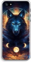 Case Company® - Hoesje geschikt voor iPhone 5 / 5S / SE (2016) hoesje - Wolf Dreamcatcher - Soft Cover Telefoonhoesje - Bescherming aan alle Kanten en Schermrand