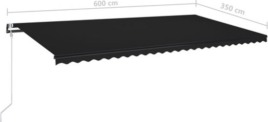 vidaXL Auvent vidaXL avec LED et capteur de vent 600x350 cm Anthracite
