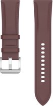 Leren bandje - geschikt voor Samsung Galaxy Watch 6 / Watch 6 Classic / Watch 5 / Watch 5 Pro / Watch 4 / Watch 4 Classic / Watch 3 41 mm / Active / Active 2 / Watch 42 mm - donkerbruin