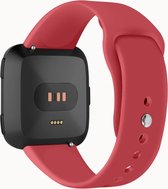 Siliconen bandje - geschikt voor Fitbit Versa / Versa 2 - maat M/L - rood