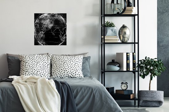 Terre abstraite faite de lignes en papier poster noir et blanc 50x50 cm - Tirage photo sur Poster (décoration murale salon / chambre)