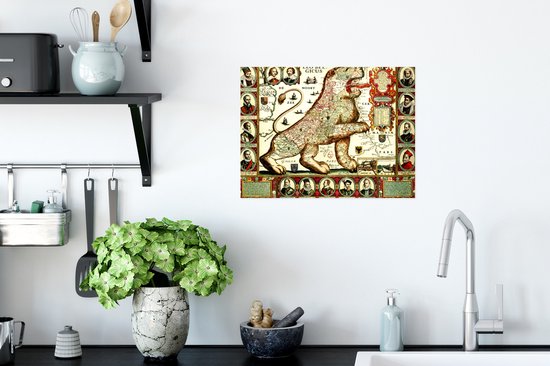 Carte historique des anciens Nederland Poster 40x30 cm - petit - Tirage photo sur Poster (décoration murale salon / chambre)