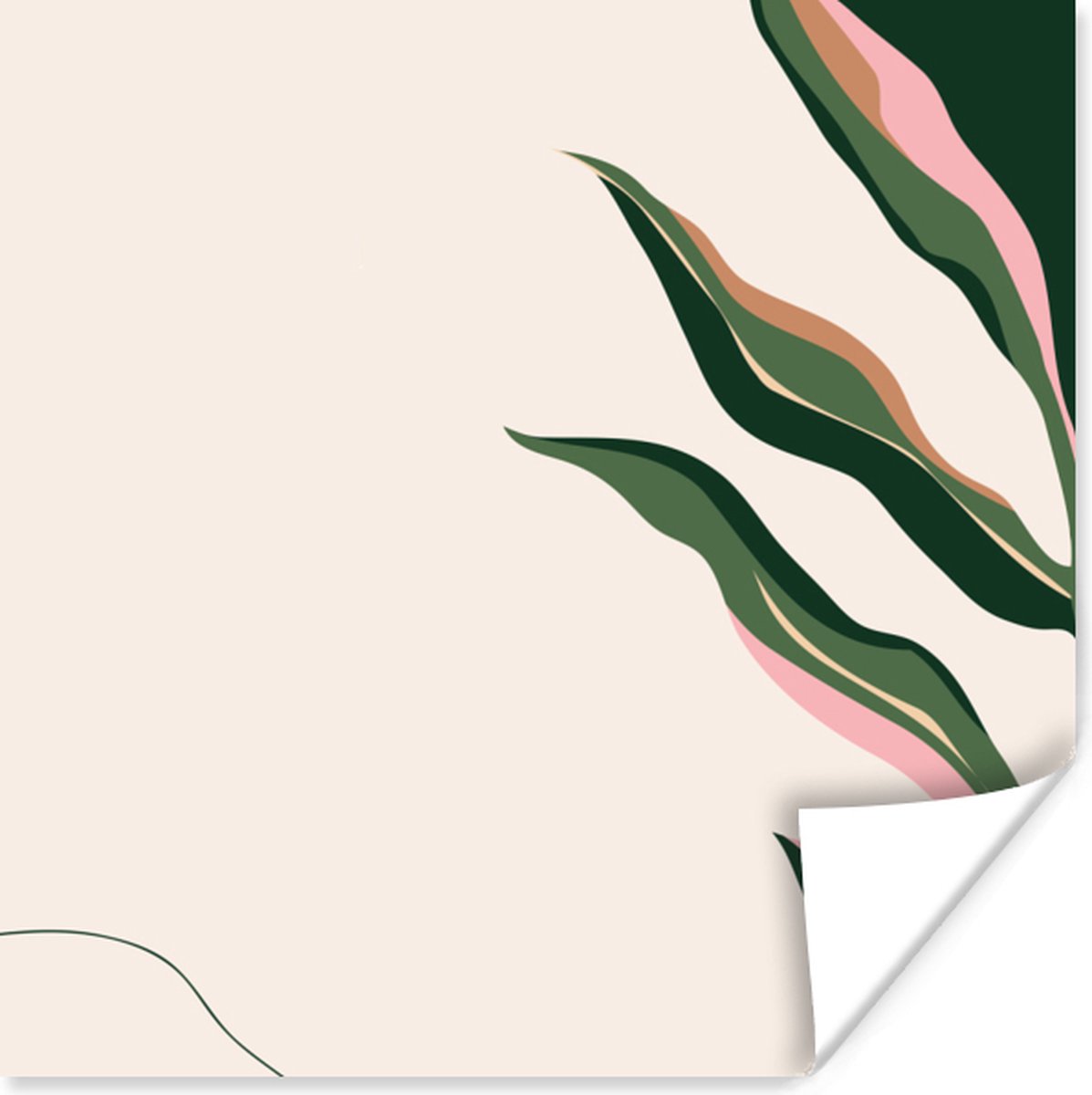 Poster Design - Blad - Groen - Abstract - 30x30 cm