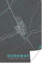 Poster Oudewater - Kaart - Plattegrond - Stadskaart - 20x30 cm