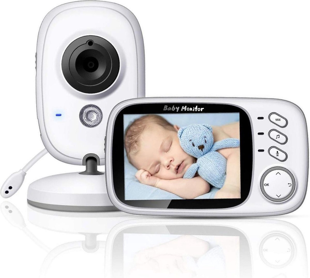 Babyfoon met camera | 3.2 inch scherm | Terugspreken | Temperatuur |  Slaapliedjes |... | bol.com