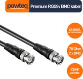 Powteq - 1 meter premium RG59 kabel - BNC kabel - Camerabewaking kabel met BNC
