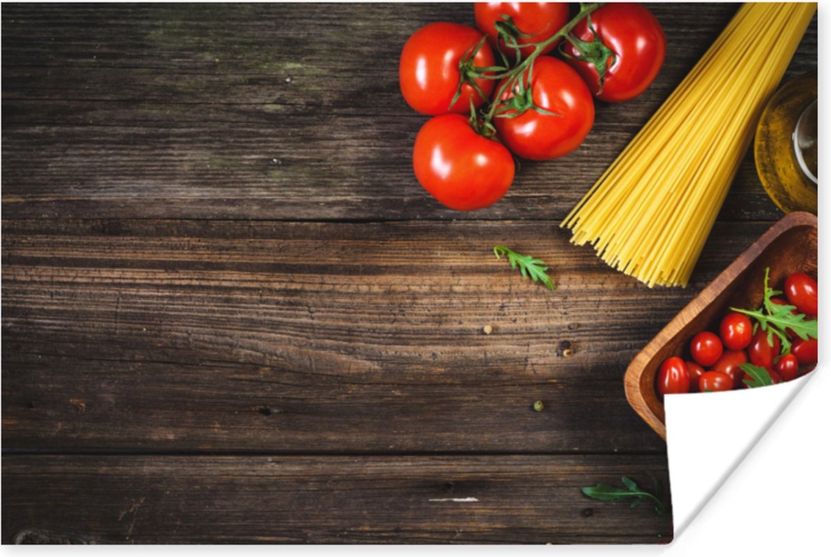 Poster Pasta - Tomaat - Keuken - 30x20 cm