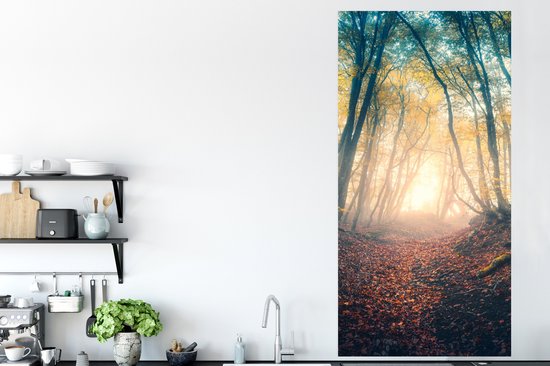 Affiche Forêt - Brouillard - Soleil - Automne - 80x160 cm