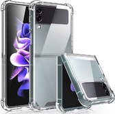 LuxeBass Hoesje geschikt voor Samsung Galaxy Z Flip - AntiShock- TPU - Transparant - telefoonhoes - gsm hoes - gsm hoesjes