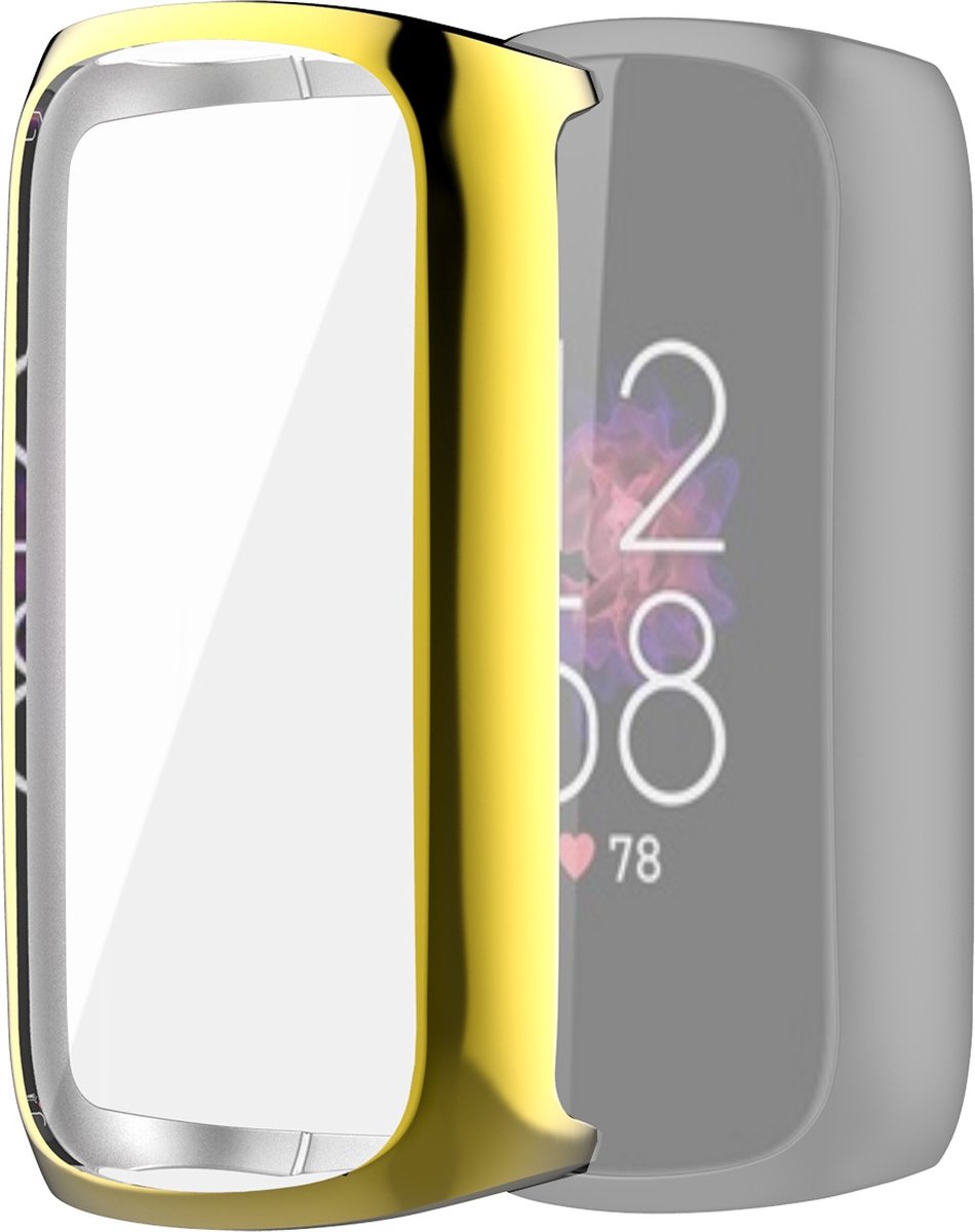 By Qubix - Geschikt voor fitbit Luxe - TPU case (volledig beschermd) - Goud