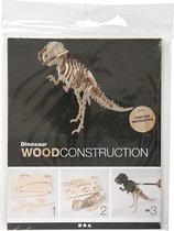 3D puzzel dinosaurus velociraptor hout - 3D dino bouw speelgoed - 33 x 8 x 23 cm