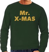 Foute Kersttrui / sweater - Mr. x-mas - goud / glitter - groen - heren - kerstkleding / kerst outfit XL