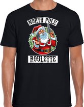 Fout Kerstshirt / Kerst t-shirt Northpole roulette zwart voor heren - Kerstkleding / Christmas outfit L