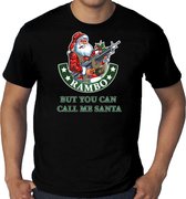 Grote maten fout Kerstshirt / Kerst t-shirt Rambo but you can call me Santa zwart voor heren - Kerstkleding / Christmas outfit XXXXL