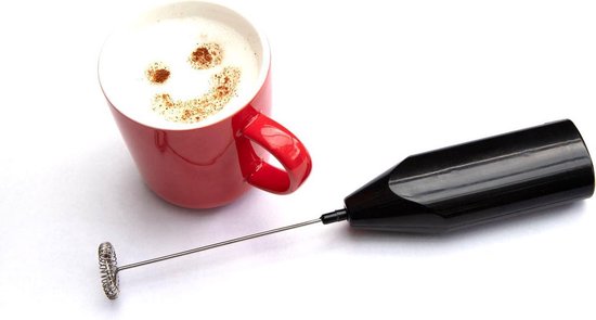 INTER-CAFFÈ® Elektrische Melkopschuimer - Handmatige Melkopschuimer - Melkschuimer - Zwart - 1 jaar garantie - Inter-caffè