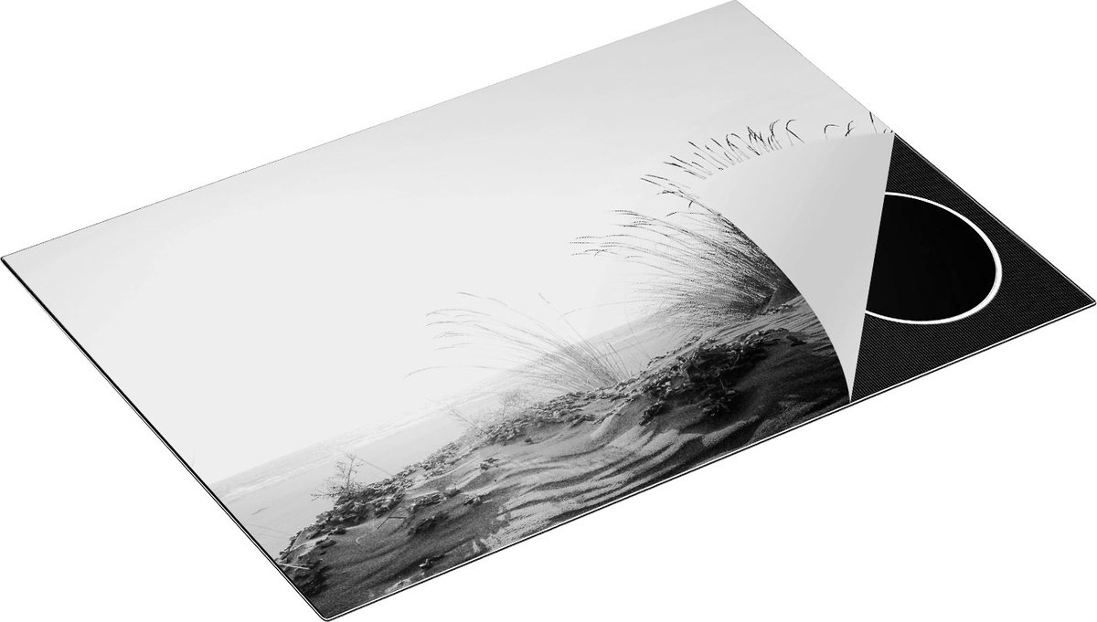 Chefcare Inductie Beschermer Duinen met Zon - Zwart Wit - 77x51 cm - Afdekplaat Inductie - Kookplaat Beschermer - Inductie Mat