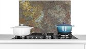 Spatscherm keuken 70x50 cm - Kookplaat achterwand Roest - Leisteen - Stenen - Industrieel - Muurbeschermer - Spatwand fornuis - Hoogwaardig aluminium