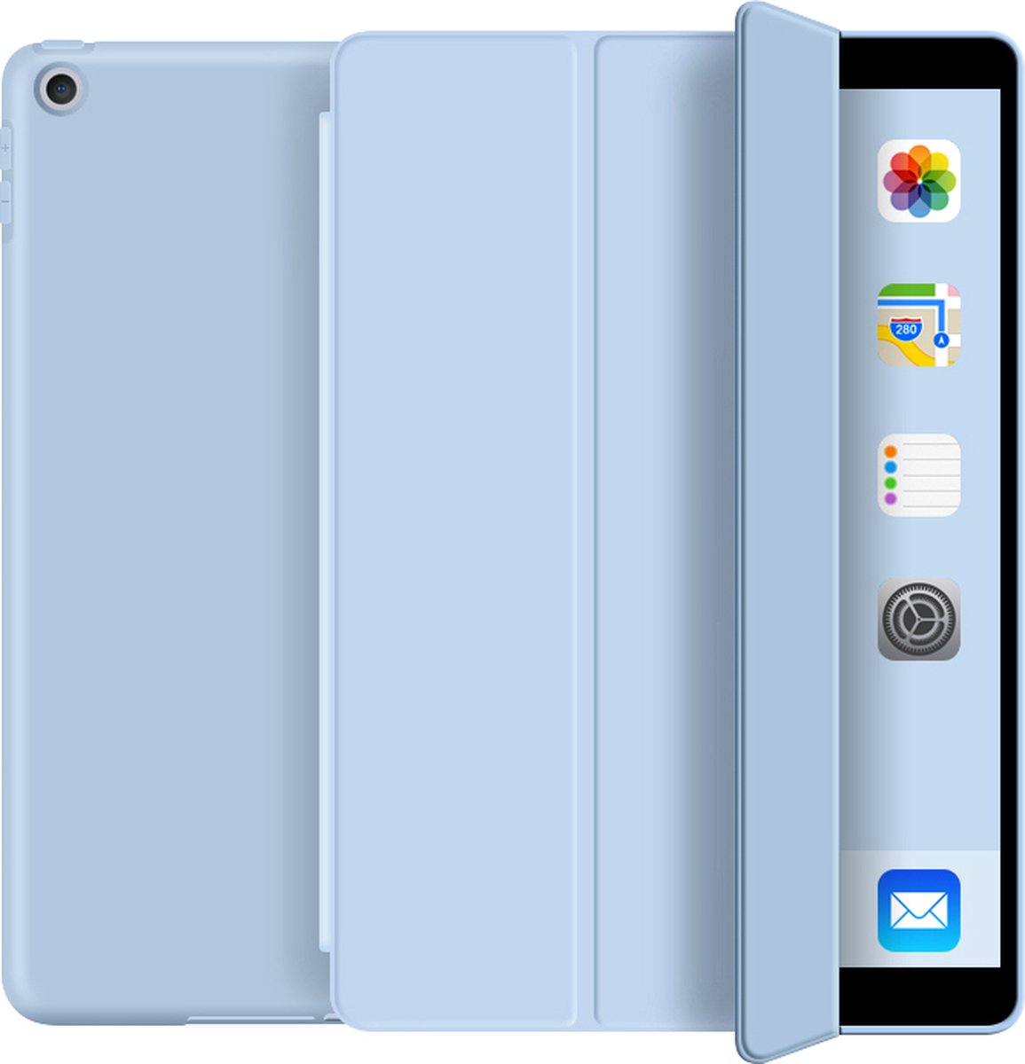 Hoes geschikt voor iPad 2019/2020/2021 -– Zwart - 10.2 Inch Ipad 7/8/9 Soft Silicone Magnetische Smart Folio Book Case -papierachtig - Apple - iPad 7 – iPad 8 - iPad Hoesje - Ipad Case - Ipad Hoes - Autowake - Tri-fold - Tablethoes – Smartcase