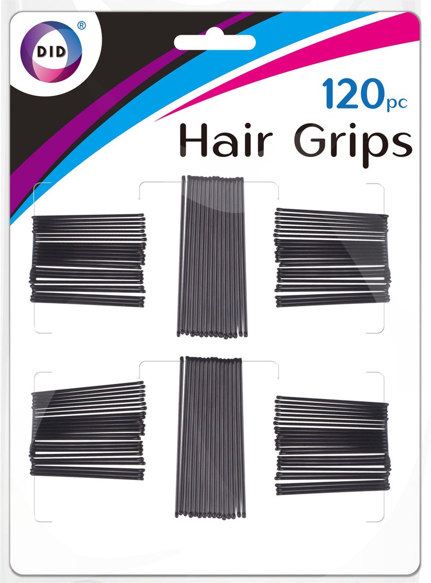 DID Schuifspeldjes - 120x - 4,3 en 6,2 cm - zwart - haarspeldjes - haarschuifje