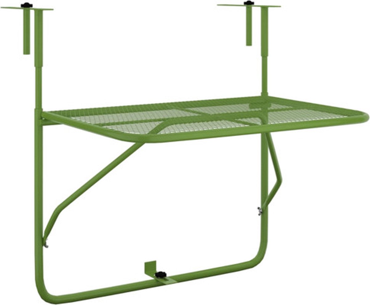 vidaXL Balkontafel 60x40 cm staal groen