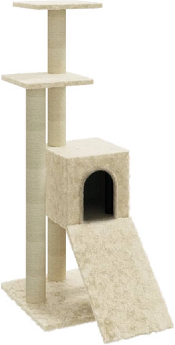 vidaXL Kattenmeubel met sisal krabpalen 92 cm crÃ¨mekleurig