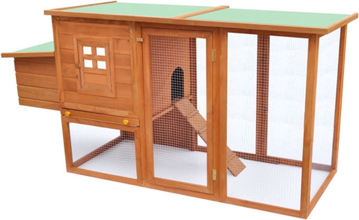 Bol.com vidaXL - Kippenhok - met - nachthok - hout aanbieding