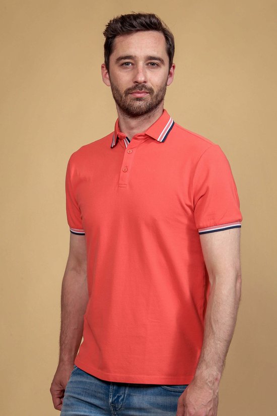 Adapté - Polo Rouge Brique - Coupe Slim - Polo Homme Taille XL
