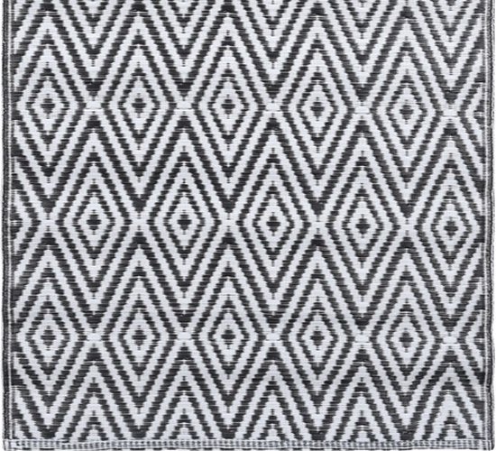 vidaXL - Buitenkleed - 120x180 - cm - PP - wit - en - zwart van VidaXL — afbeelding 5