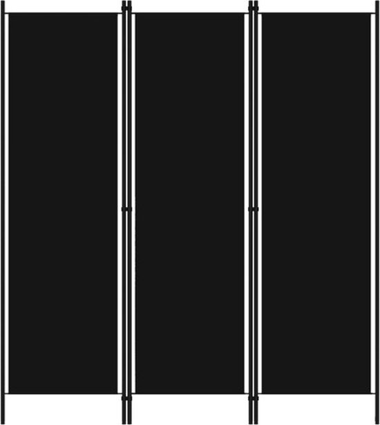 vidaXL - Kamerscherm - met - 3 - panelen - 150x180 - cm - zwart