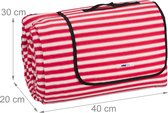 Relaxdays picknickkleed 200x300 - rood-wit - buitenkleed picknick - fleecekleed - xxl