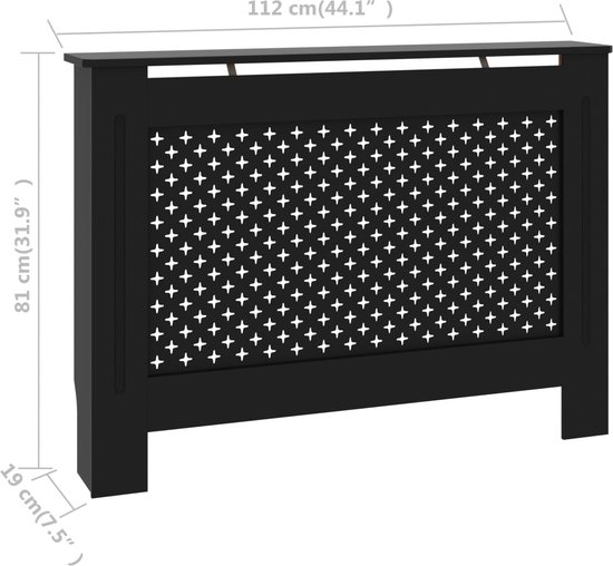 vidaXL Radiatorombouw 112x19x81.5 cm MDF wit
