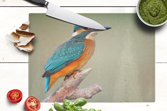 Planche à découper en Verres - 39x28 - Vogel - Martin-pêcheur - Branche - Planches à découper en Glas