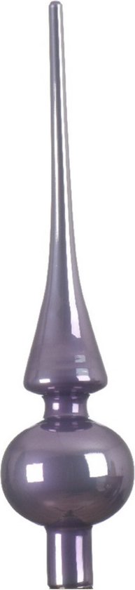 Decoris Piek - lila paars - glas - glans - kerstboompiek - 6 x 26 cm