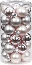 Inge Christmas Kerstballen - 30 stuks - glas - lichtroze - 4 cm