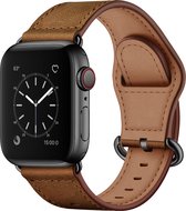 Bracelet cuir de veau boucle Marron adapté pour Apple Watch 44(toutes générations)