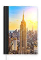 Notitieboek - Schrijfboek - New York - Zon - Empire State Building - Notitieboekje klein - A5 formaat - Schrijfblok