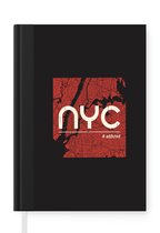 Notitieboek - Schrijfboek - New York - NYC - Zwart - Notitieboekje klein - A5 formaat - Schrijfblok