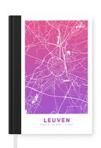 Carnet - Carnet d'écriture - Plan de la ville - Louvain - Violet - Rose - Carnet - Format A5 - Bloc-notes - Carte