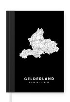 Notitieboek - Schrijfboek - Gelderland - Wegenkaart Nederland - Zwart - Notitieboekje klein - A5 formaat - Schrijfblok