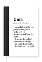 Notitieboek - Schrijfboek - 'Oma' - Woordenboek - Spreuken - Quotes - Notitieboekje klein - A5 formaat - Schrijfblok