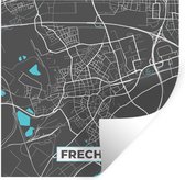 Stickers muraux - Frechen - Plan de la ville - Blauw - Carte - Plan de la ville - Carte - Allemagne - 120x120 cm - Feuille adhésive XXL