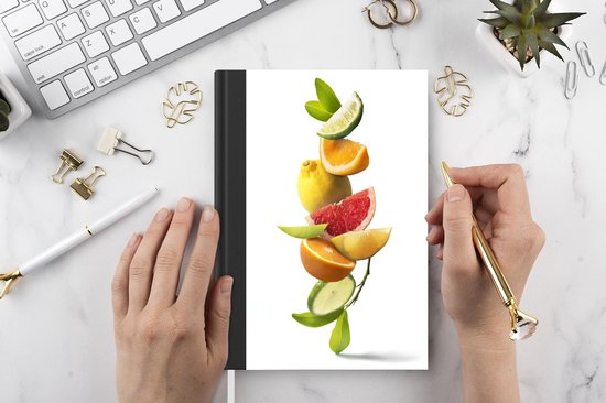 Carnet - Carnet d'écriture - Fruit - Agrumes - Wit - Carnet - Format A5 - Bloc-notes