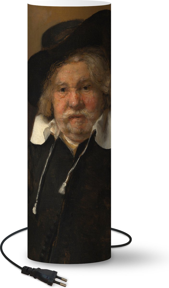 LampRembrandt Van Rijn - oude man - schilderij van Rembrandt van Rijn lamp - 60 cm hoog - Ø19 cm - Inclusief LED lamp