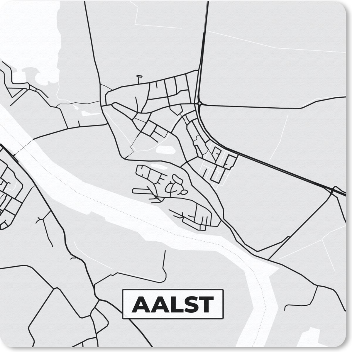 Muismat 30x30 cm - Mousepad Plattegrond - Aalst - Kaart - Stadskaart - Muismatten - Stadskaart