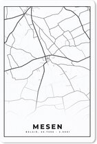Muismat - Mousepad - Stadskaart – Plattegrond – België – Zwart Wit – Mesen – Kaart - 18x27 cm - Muismatten
