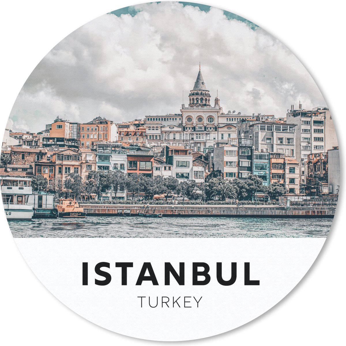 Muismat rond 40x40 cm - Mousepad Istanbul - Turkije - Huis - Ronde muismatten