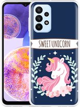 Hoesje Geschikt voor Samsung Galaxy A23 Sweet Unicorn
