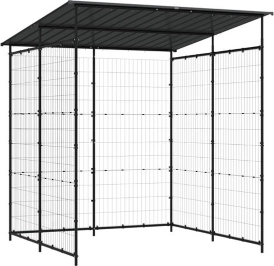 vidaXL - Fietsenstalling - 190x190x222 - cm - staal - zwart